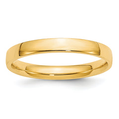 10k Yellow Gold 3mm Lightweight Comfort Fit Wedding Band Size 14