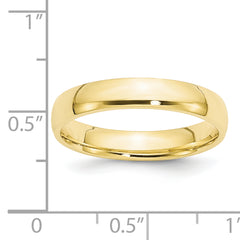 10k Yellow Gold 4mm Lightweight Comfort Fit Wedding Band Size 4