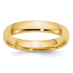 10k Yellow Gold 4mm Lightweight Comfort Fit Wedding Band Size 14