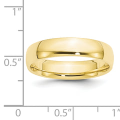 10k Yellow Gold 5mm Lightweight Comfort Fit Wedding Band Size 4