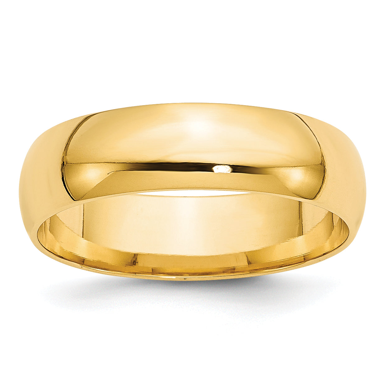 10k Yellow Gold 6mm Lightweight Comfort Fit Wedding Band Size 14