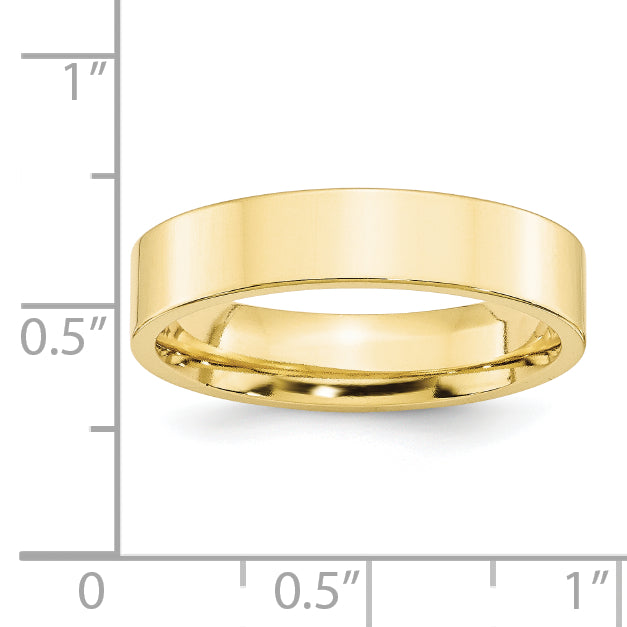 10k Yellow Gold 5mm Standard Weight Flat Comfort Fit Wedding Band Size 4