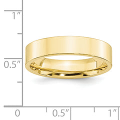 10k Yellow Gold 5mm Standard Weight Flat Comfort Fit Wedding Band Size 4