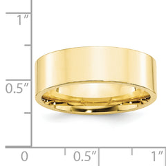 10k Yellow Gold 7mm Standard Weight Flat Comfort Fit Wedding Band Size 4