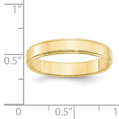 10k Yellow Gold 4mm Flat with Step Edge Wedding Band Size 4