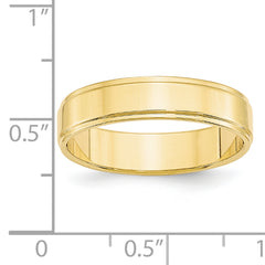 10k Yellow Gold 5mm Flat with Step Edge Wedding Band Size 4