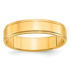 10k Yellow Gold 5mm Flat with Step Edge Wedding Band Size 14