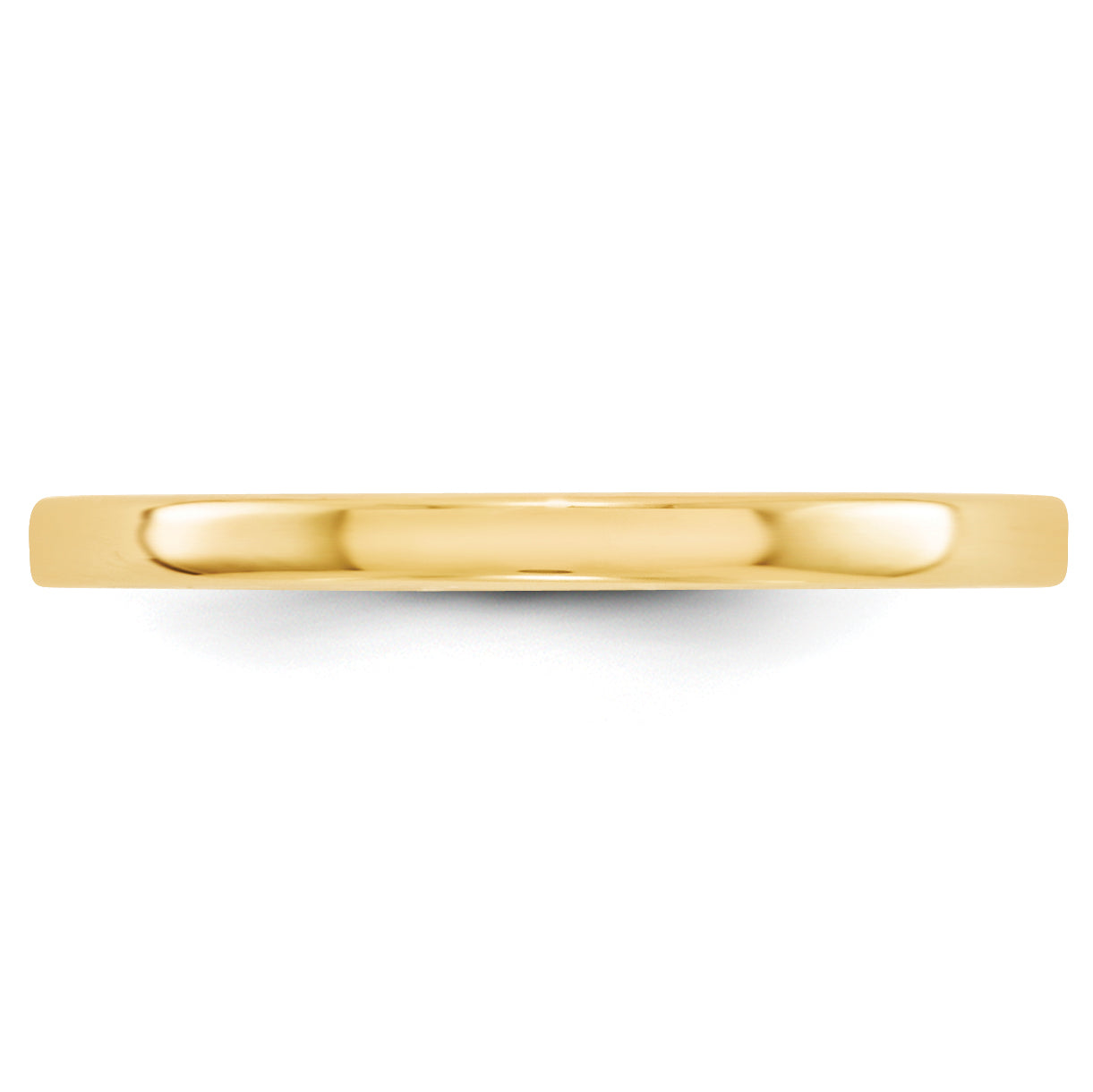 10k Yellow Gold 2mm Lightweight Flat Wedding Band Size 4