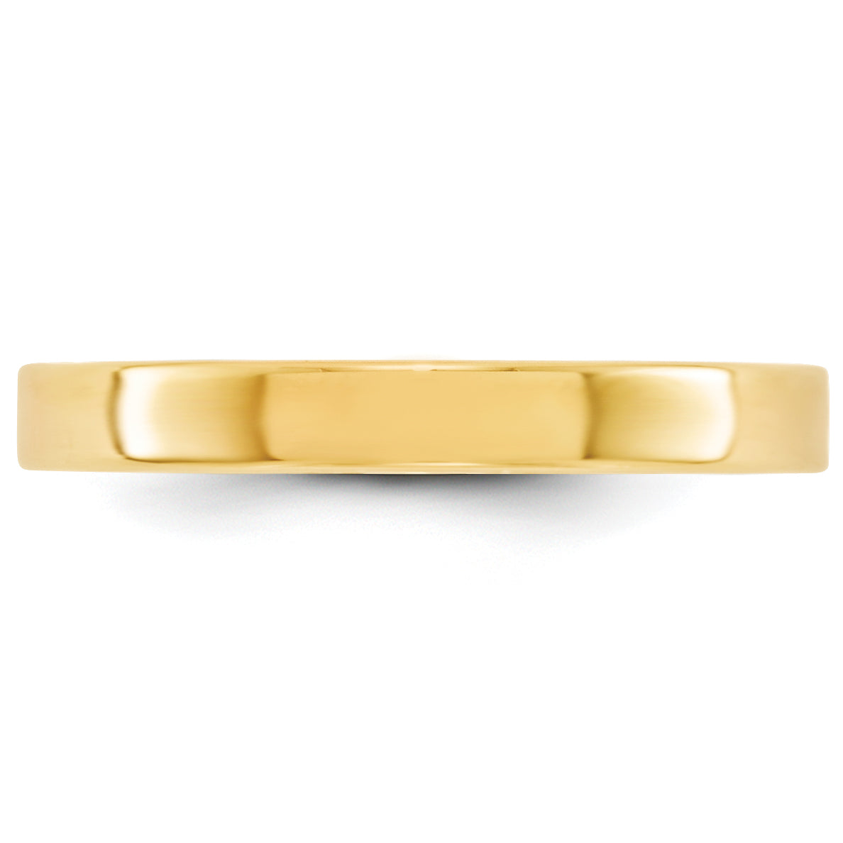 10k Yellow Gold 3mm Lightweight Flat Wedding Band Size 4