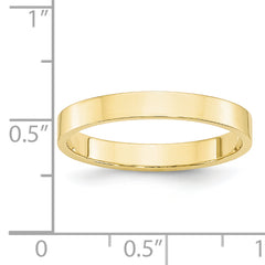 10k Yellow Gold 3mm Lightweight Flat Wedding Band Size 4