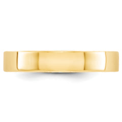 10k Yellow Gold 4mm Lightweight Flat Wedding Band Size 4