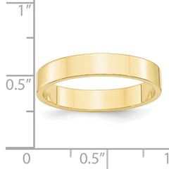 10k Yellow Gold 4mm Lightweight Flat Wedding Band Size 4