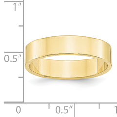 10k Yellow Gold 5mm Lightweight Flat Wedding Band Size 4