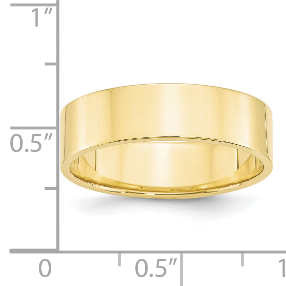 10k Yellow Gold 6mm Lightweight Flat Wedding Band Size 4