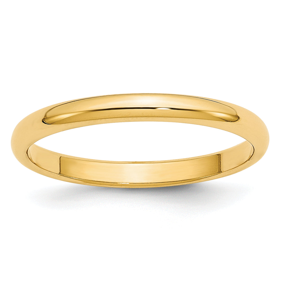 10k Yellow Gold 2.5mm Half Round Wedding Band Size 14