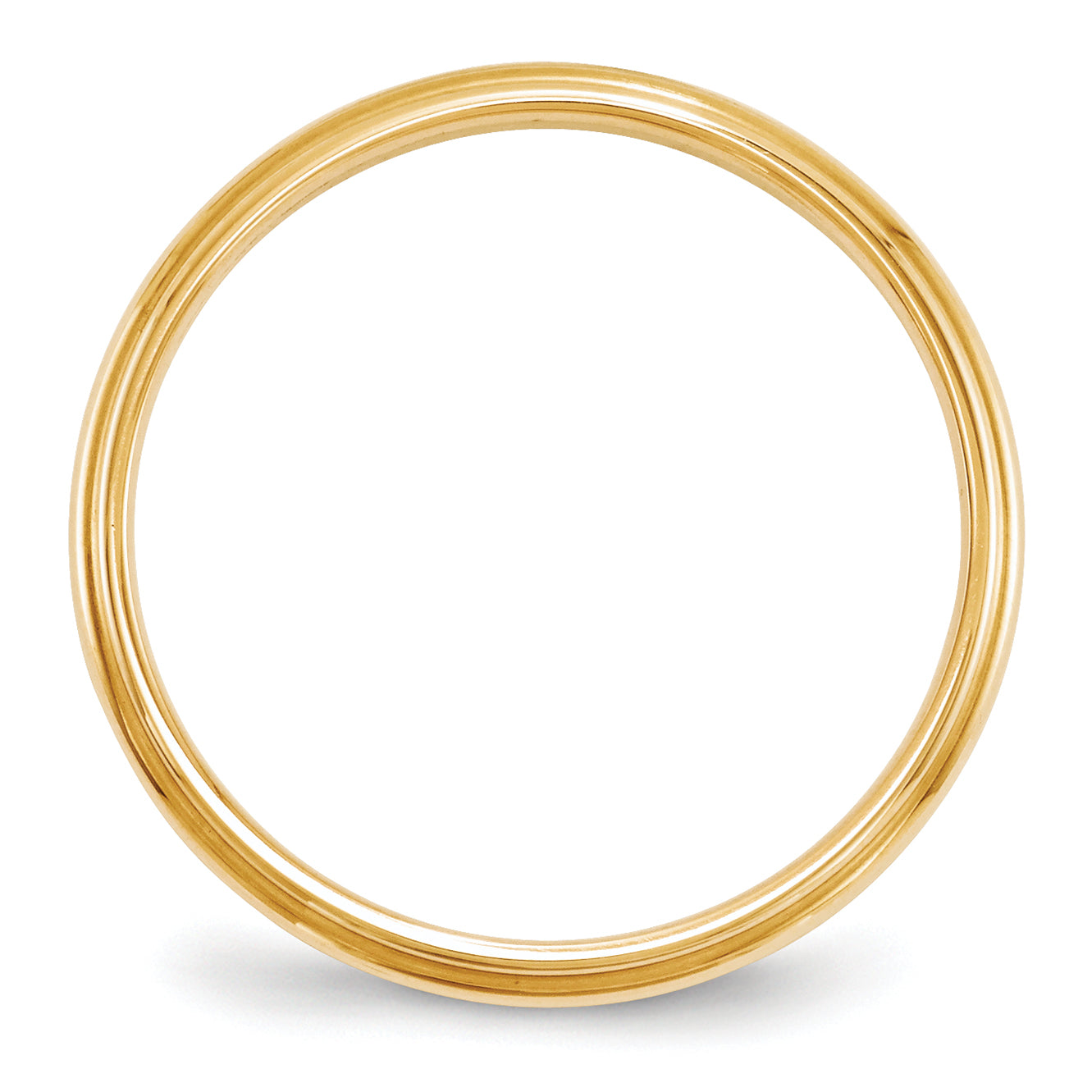 10k Yellow Gold 2.5mm Half Round with Edge Wedding Band Size 4