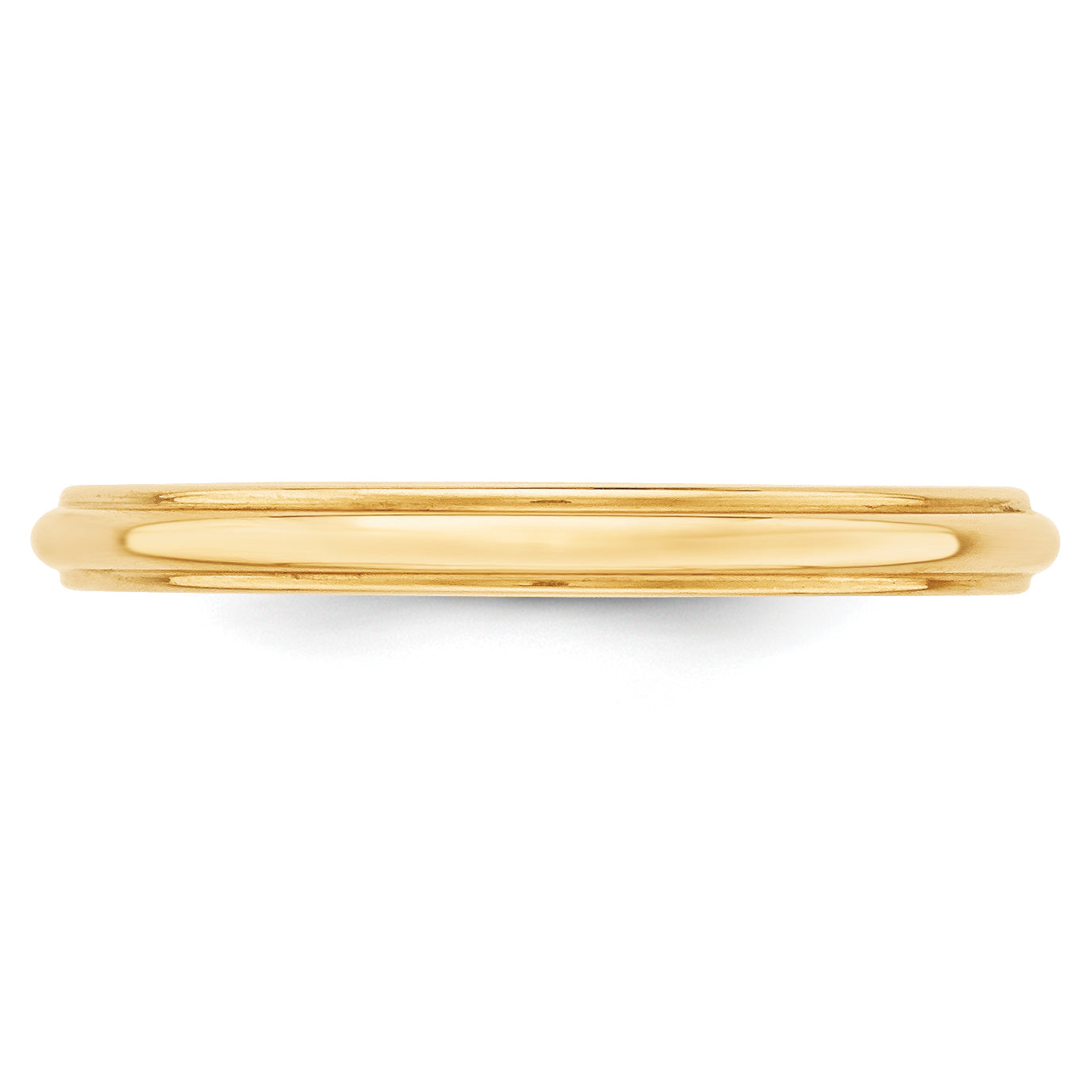 10k Yellow Gold 2.5mm Half Round with Edge Wedding Band Size 4