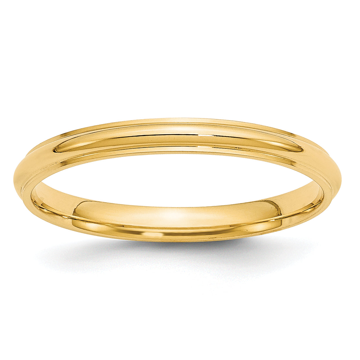 10k Yellow Gold 2.5mm Half Round with Edge Wedding Band Size 14