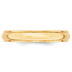 10k Yellow Gold 4mm Half Round with Edge Wedding Band Size 4