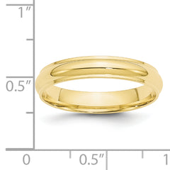 10k Yellow Gold 4mm Half Round with Edge Wedding Band Size 4