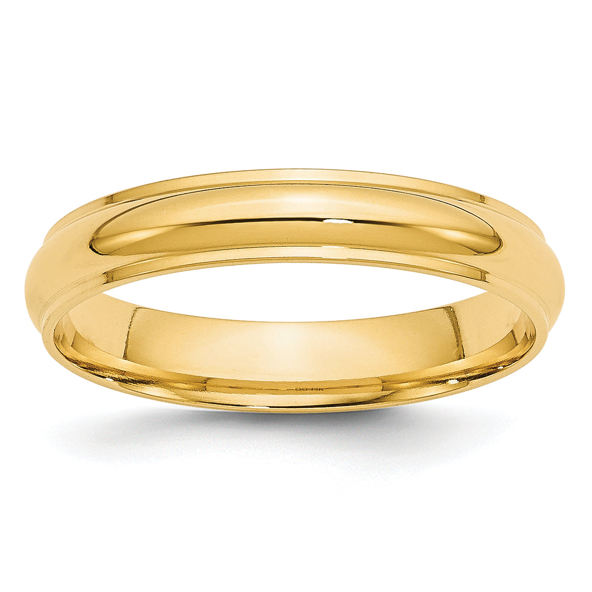 10k Yellow Gold 4mm Half Round with Edge Wedding Band Size 14