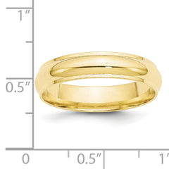 10k Yellow Gold 5mm Half Round with Edge Wedding Band Size 4