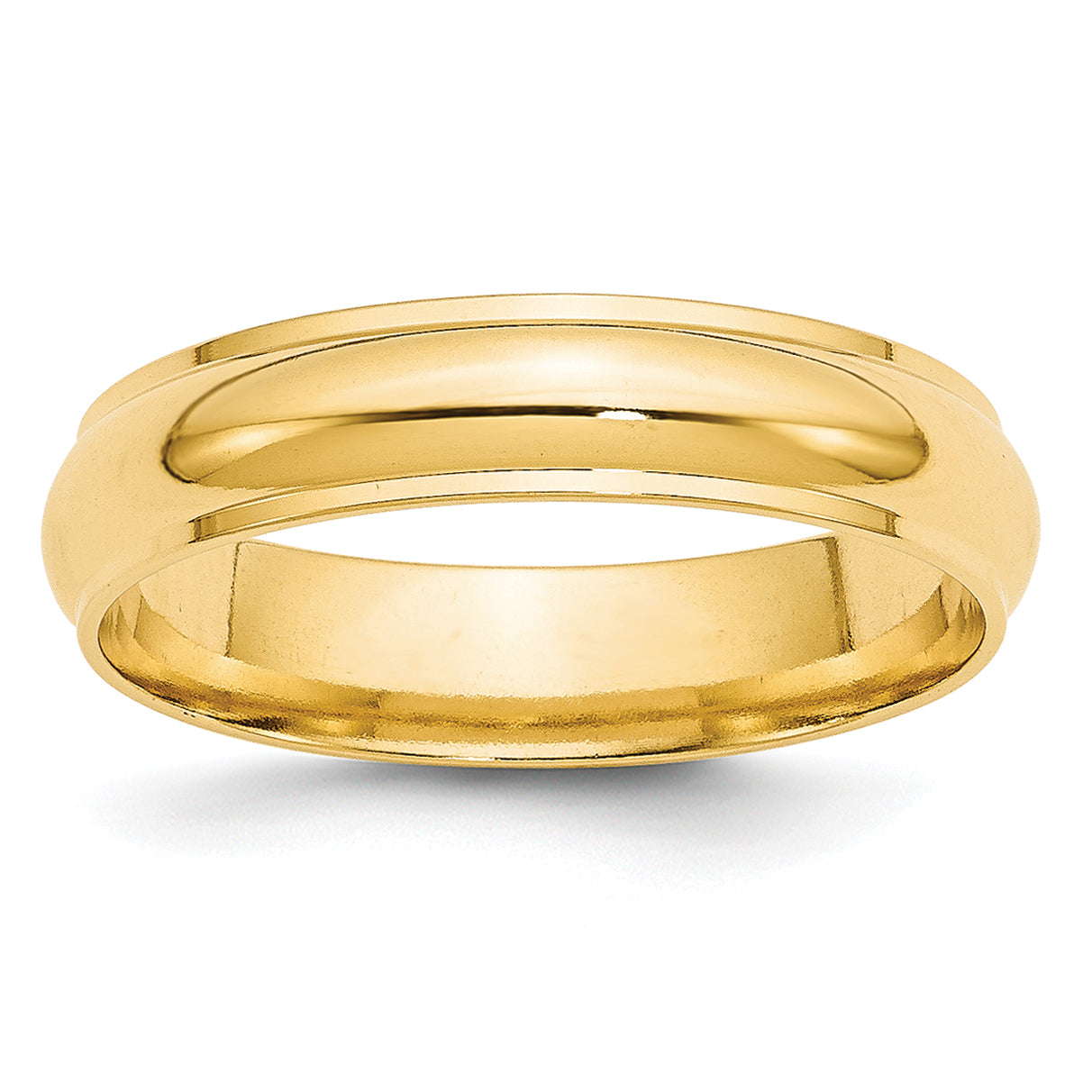 10k Yellow Gold 5mm Half Round with Edge Wedding Band Size 14