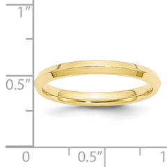 10k Yellow Gold 2.5mm Knife Edge Comfort Fit Wedding Band Size 4