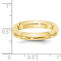 10k Yellow Gold 4mm Knife Edge Comfort Fit Wedding Band Size 4