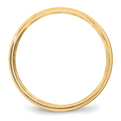 10k Yellow Gold 5mm Lightweight Milgrain Half Round Wedding Band Size 4