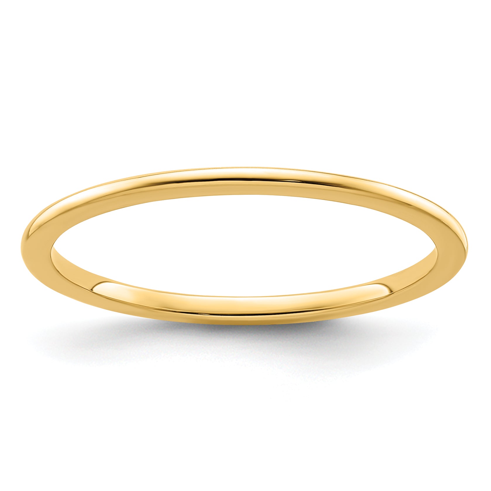 10K Yellow Gold 1.2mm Half Round Polished Stackable Band Size 10