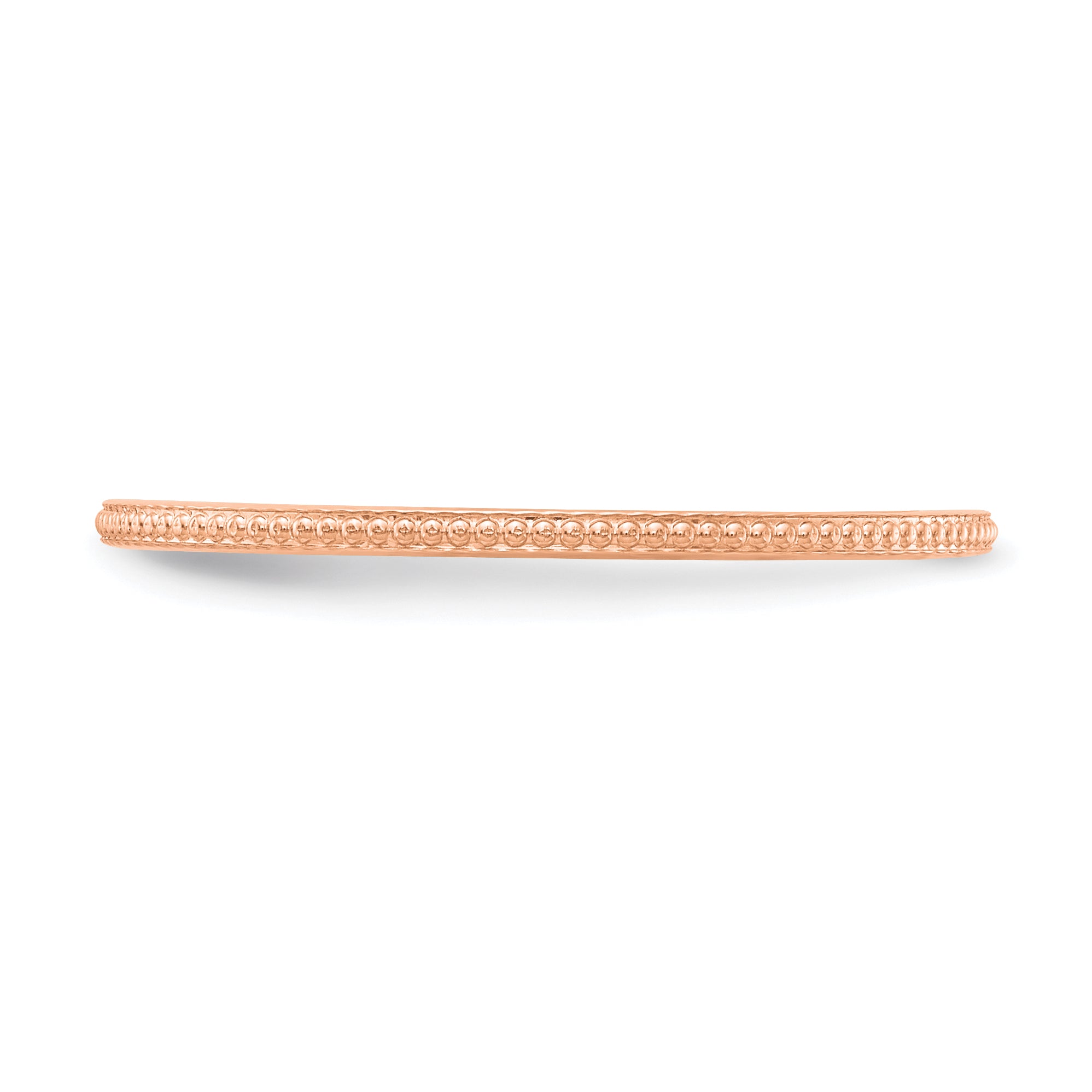 10K Rose Gold 1.2mm Beaded Stackable Band Size 4.5