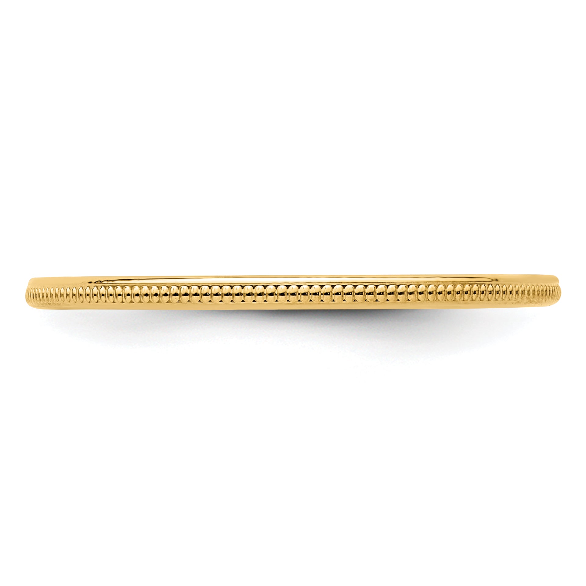 10K Yellow Gold 1.2mm Milgrain Stackable Band Size 4