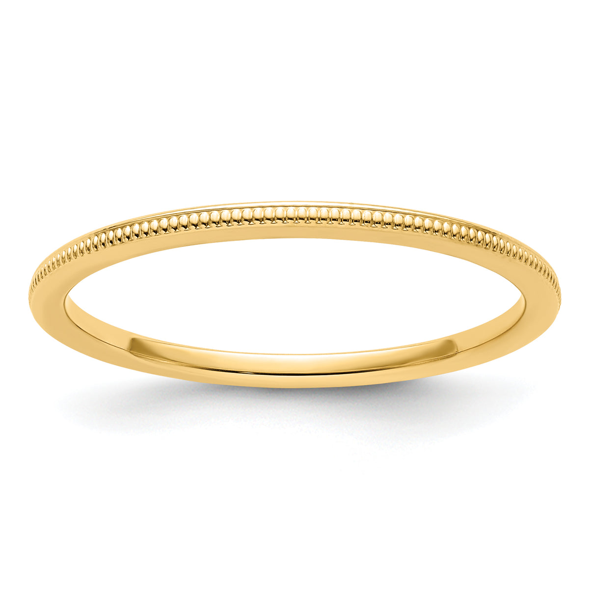 10K Yellow Gold 1.2mm Milgrain Stackable Band Size 10