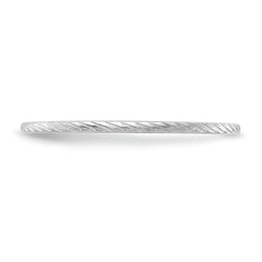 10K White Gold 1.2mm Twisted Wire Pattern Stackable Band Size 4