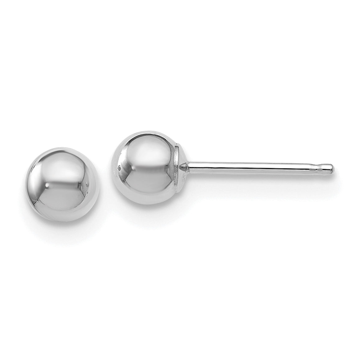 14K White Gold Polished 4mm Ball Post Earrings