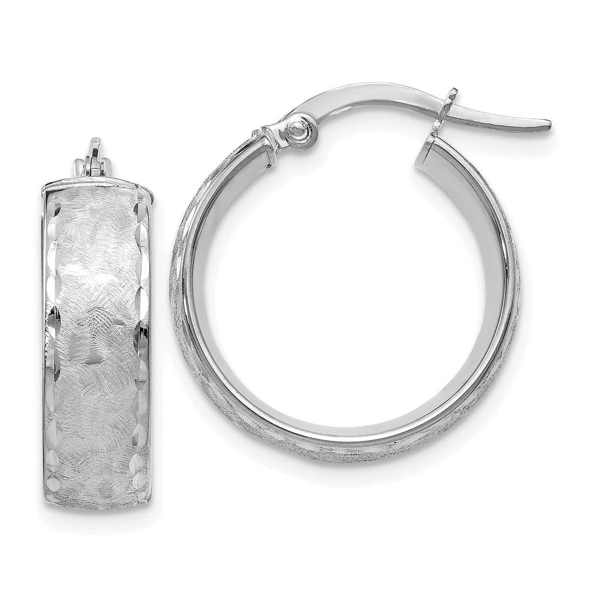 14K White Gold Hoop Earrings