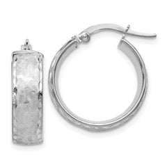 14K White Gold Hoop Earrings