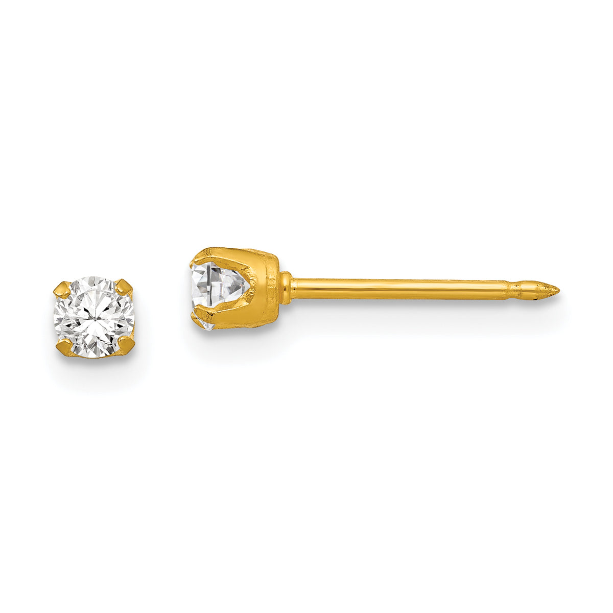 Inverness 18k 3mm CZ Post Earrings