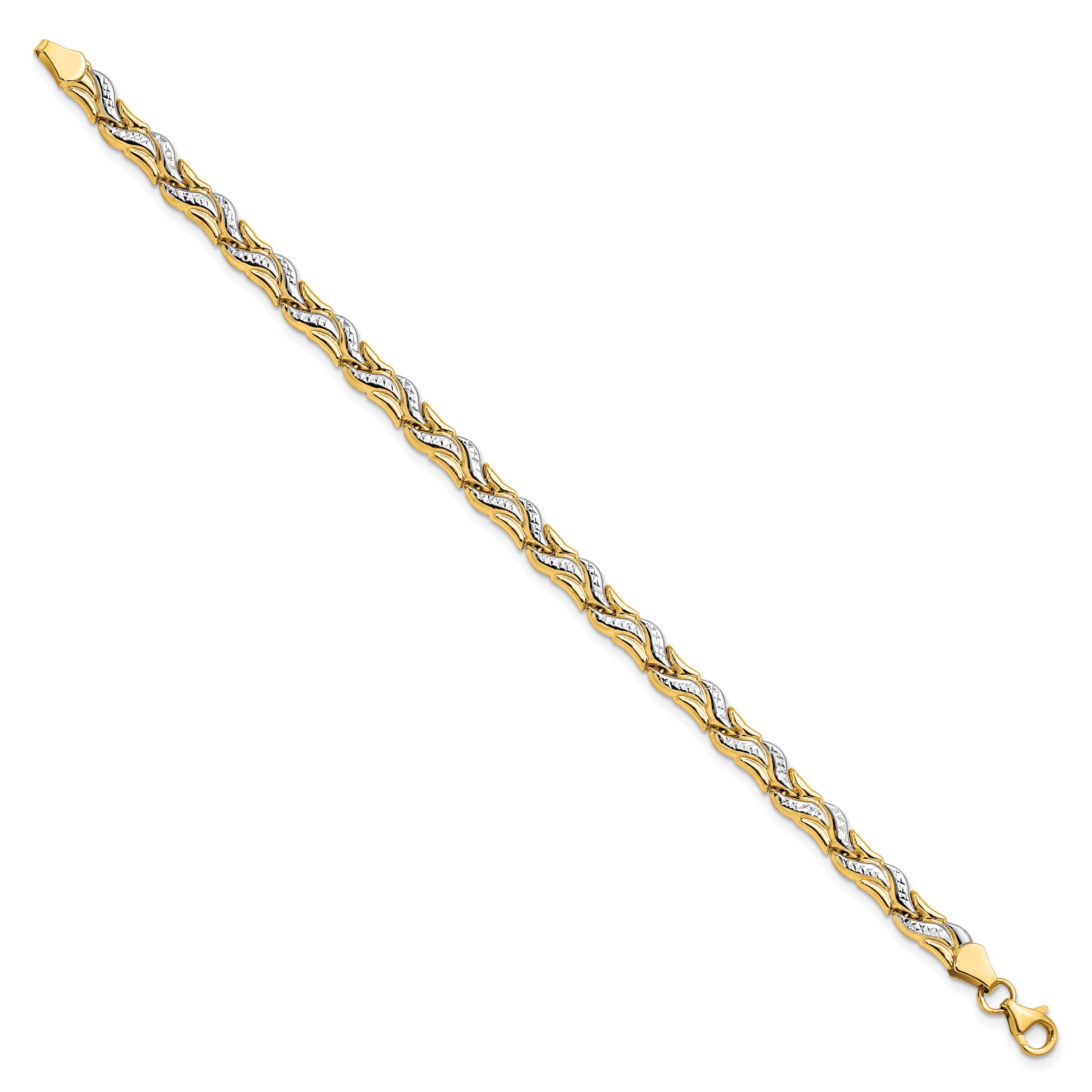 14K w/Rhodium D/C Bracelet