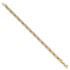 14K w/Rhodium D/C Bracelet