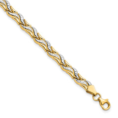 14K w/Rhodium D/C Bracelet