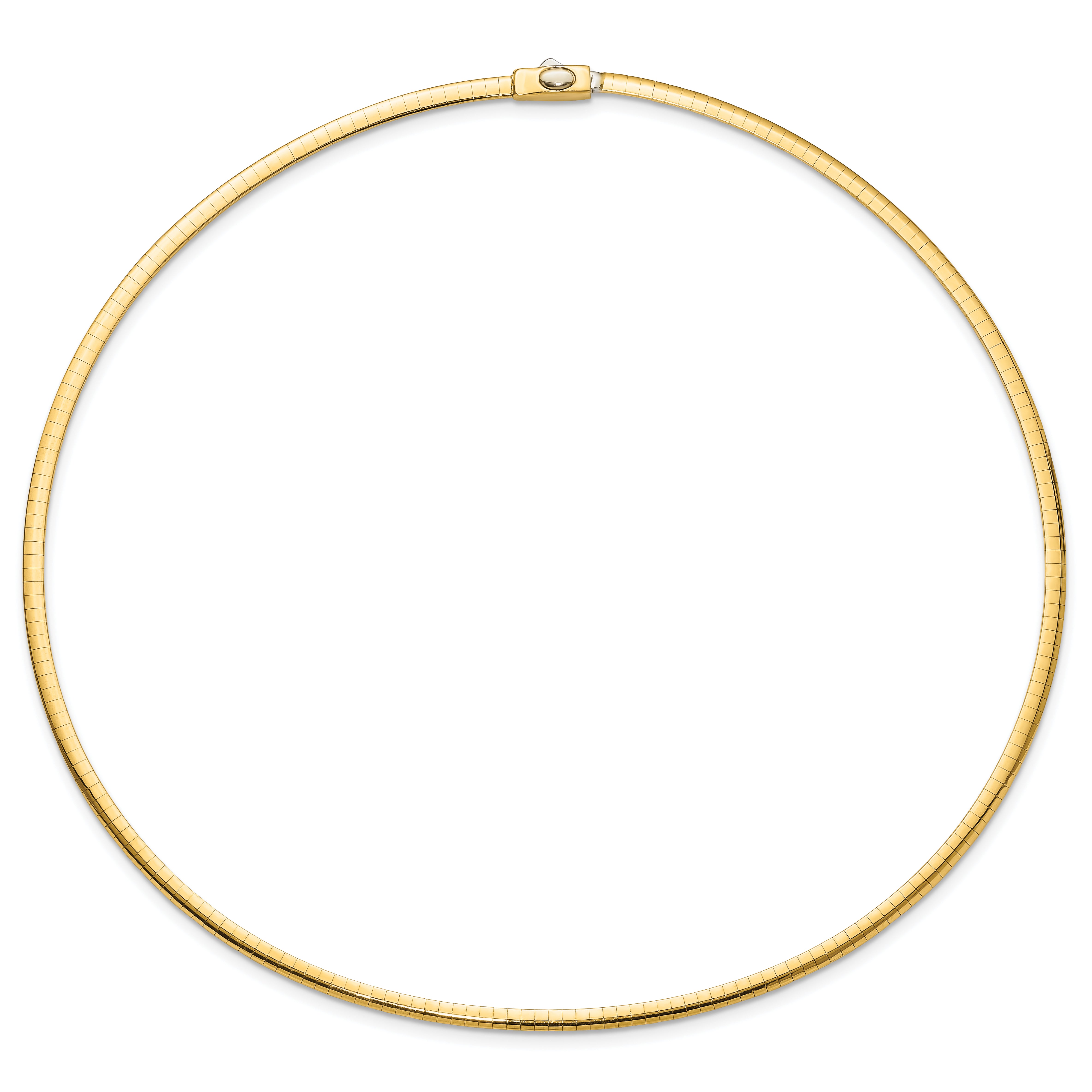 14K 3mm Two-tone Reversible Omega Necklace