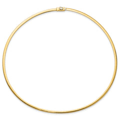 14K 3mm Two-tone Reversible Omega Necklace