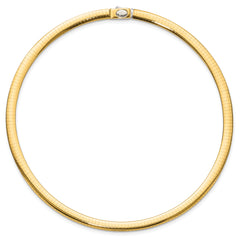 14K 6mm Two-tone Reversible Omega Necklace