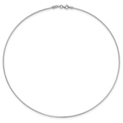 14K White Gold 1.2mm Detachable Clasp Omega Necklace