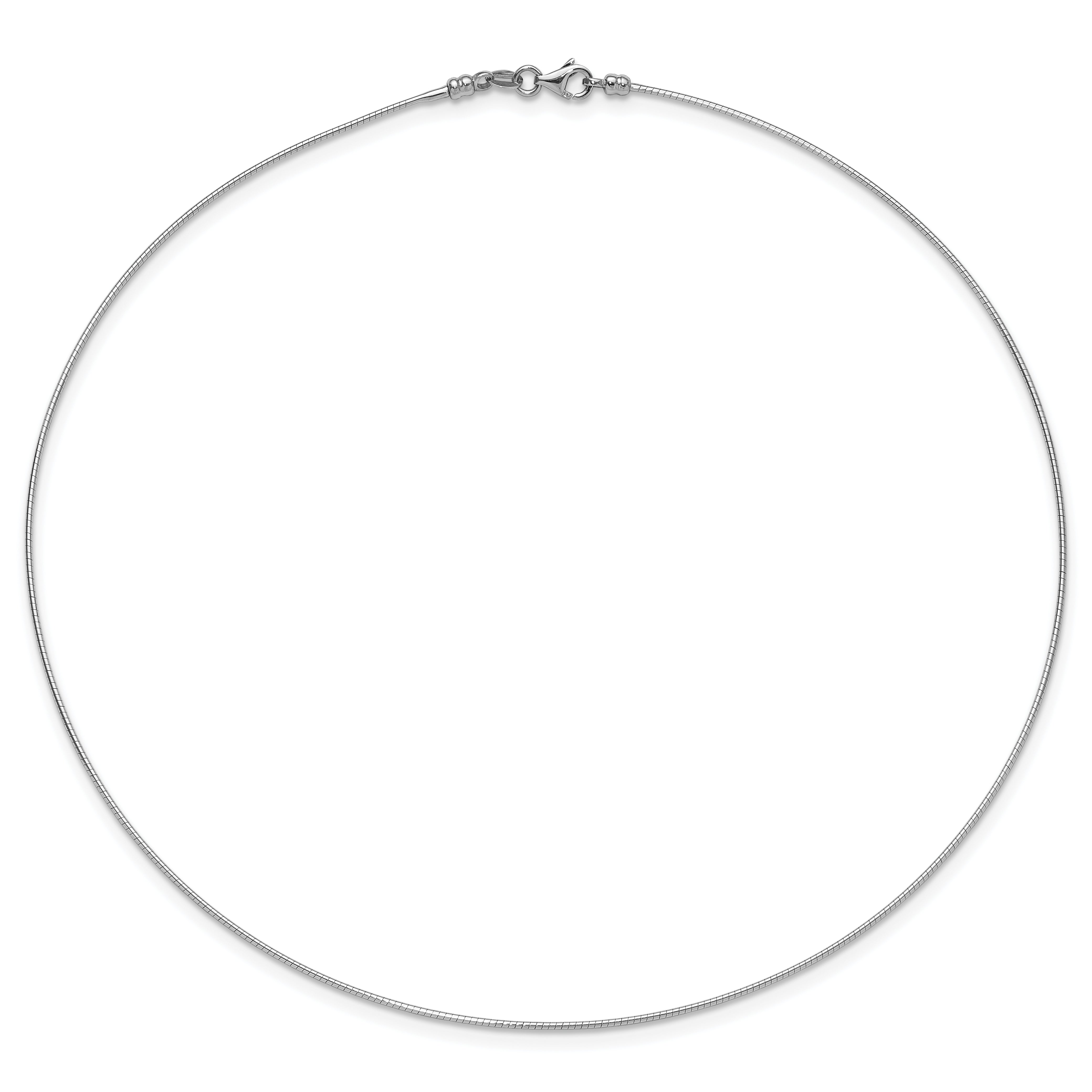 14K White Gold 1MM Round Detachable clasp Omega Necklace