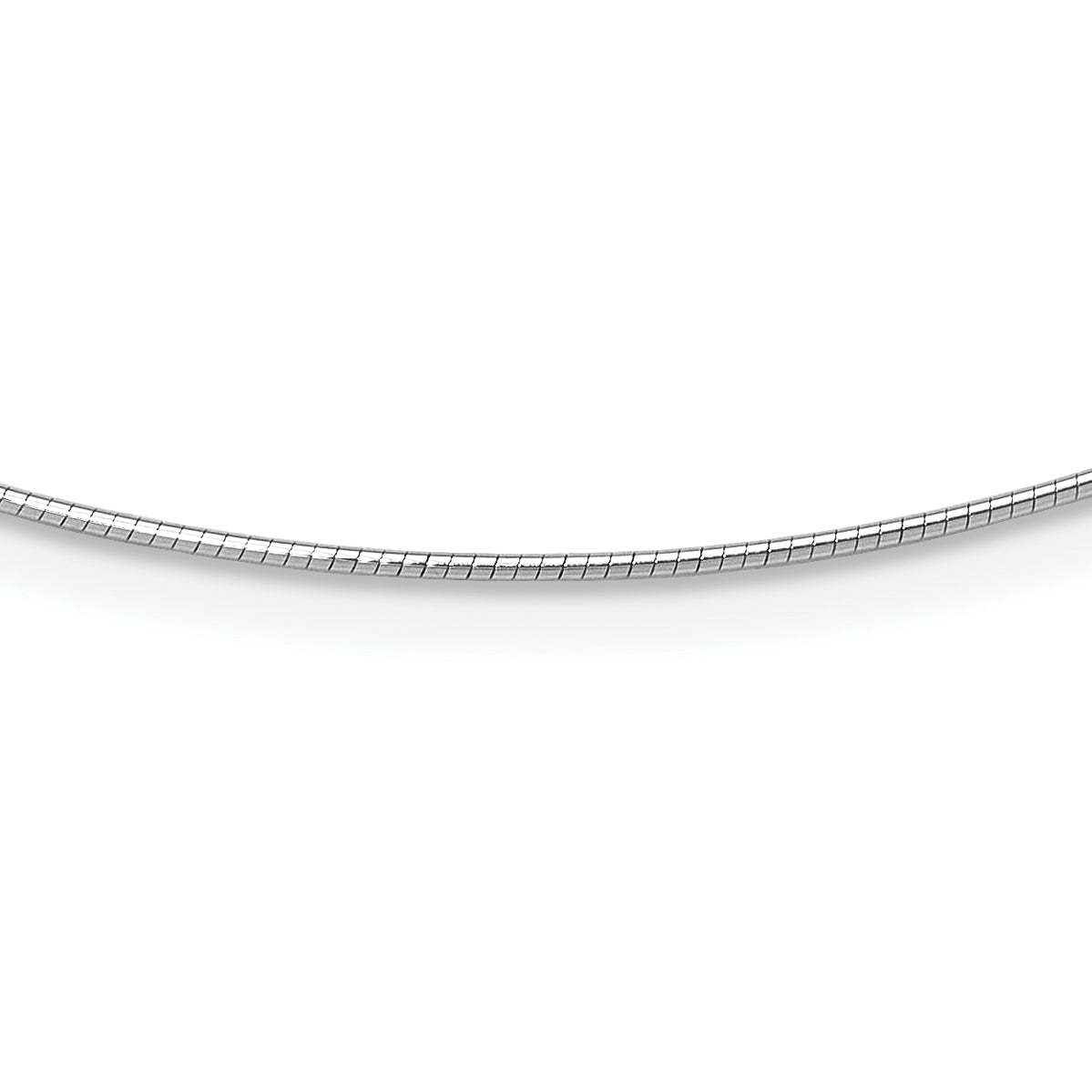 14K White Gold 1MM Round Detachable clasp Omega Necklace