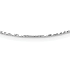 14K White Gold 1MM Round Detachable clasp Omega Necklace