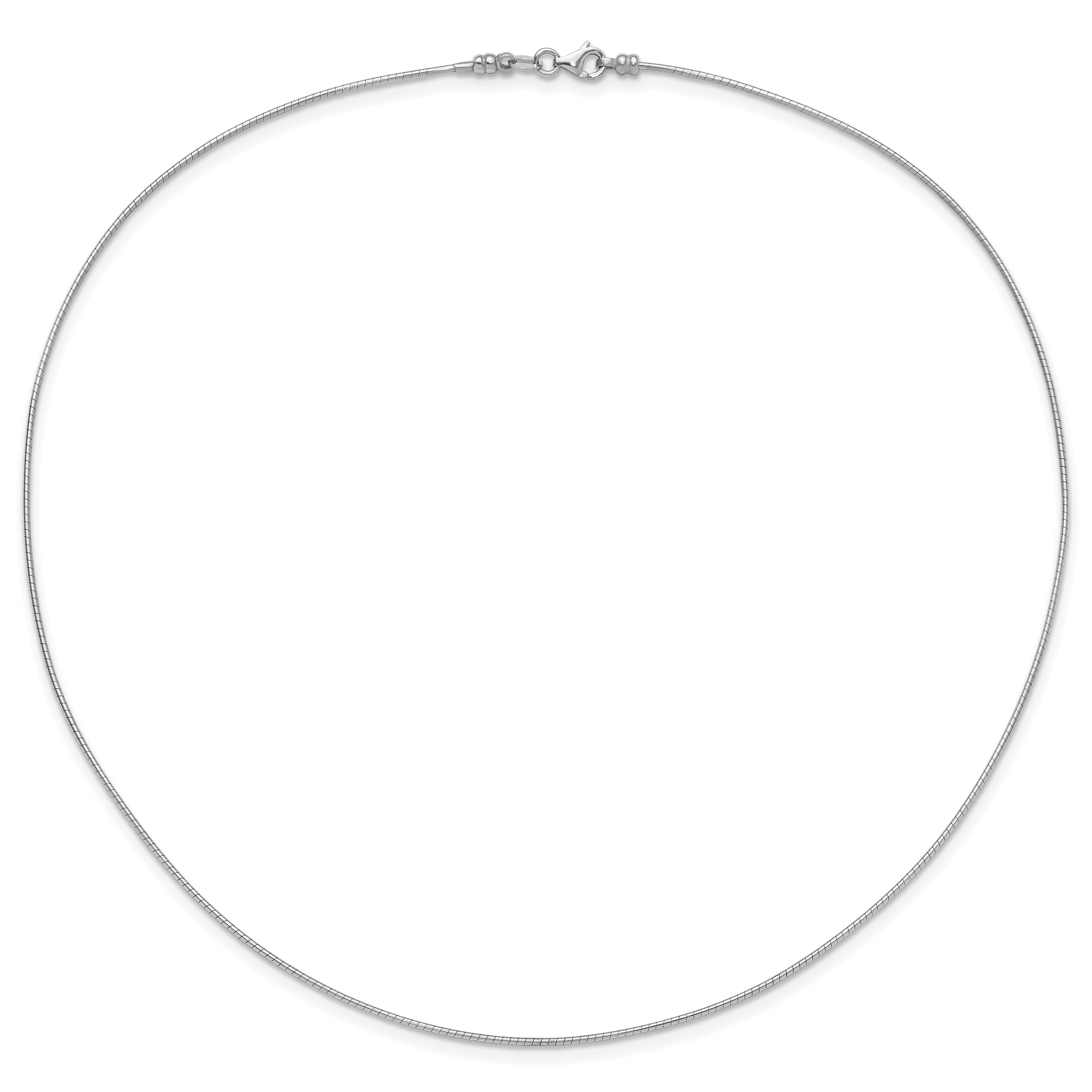 14K White Gold 1MM Round Detachable clasp Omega Necklace